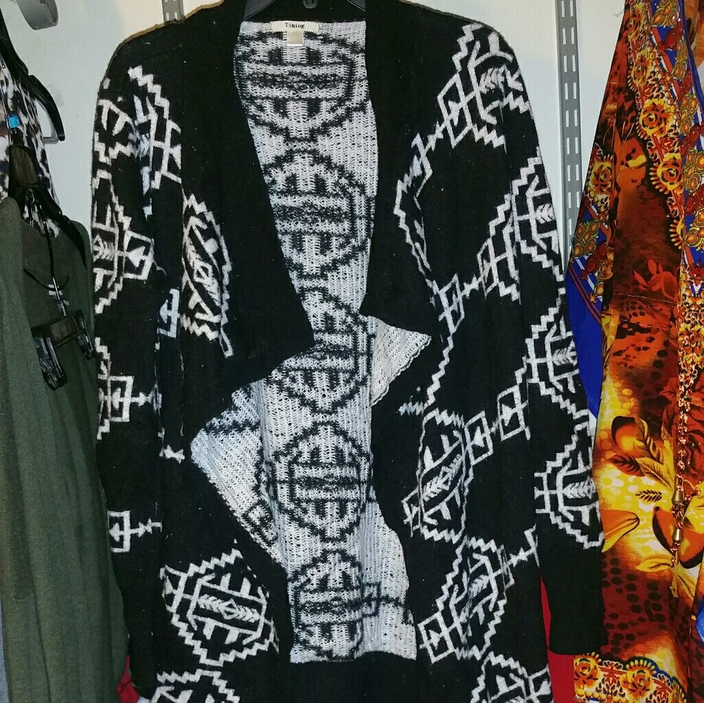 Black and white Inspired  Aztec print sweater